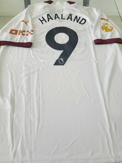Camiseta Puma Manchester City Suplente Blanca Haaland 9 2023 2024
