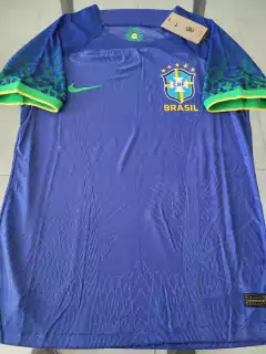 Camiseta Nike Brasil Vaporknit Suplente Azul 2022 2023 Qatar Match