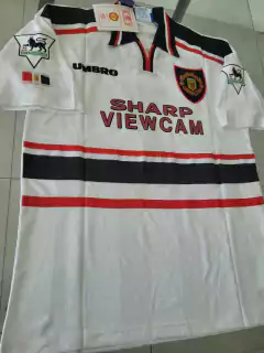 Camiseta Umbro Manchester United Retro Suplente Blanca 1997 1998 Beckham 7 - Roda Indumentaria