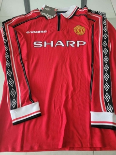 Camiseta Umbro Manchester United Manga Larga Retro Beckham #7 1998 1999