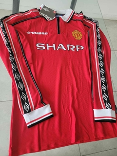 Camiseta Umbro Manchester United Manga Larga Retro Beckham #7 1998 1999 en internet