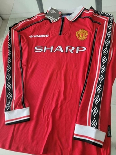 Camiseta Umbro Manchester United Manga Larga Retro Beckham #7 1998 1999 - comprar online
