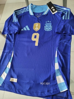 Camiseta adidas Argentina HeatRdy Suplente Azul Julian Alvarez 9 Parche Campeon 2024 2025 3 Estrellas Match - comprar online