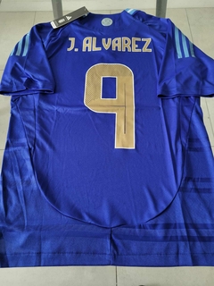 Camiseta adidas Argentina HeatRdy Suplente Azul Julian Alvarez 9 Parche Campeon 2024 2025 3 Estrellas Match - Roda Indumentaria