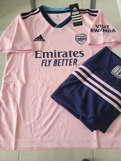 Kit Niño Camiseta + Short Arsenal Rosa Suplente 2023 2024