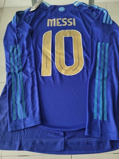 Camiseta Adidas HeatRdy Argentina Manga Larga Suplente Azul Messi 10 2024 2025 Match - Roda Indumentaria