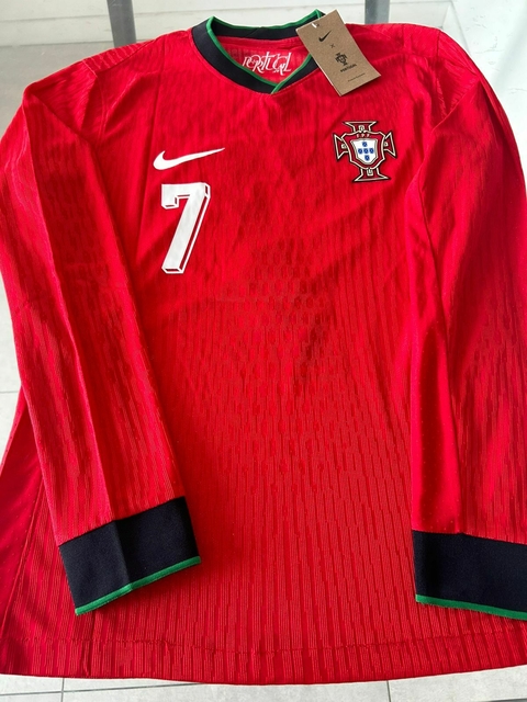 Camiseta Nike Vaporknit Portugal Manga Larga Titular Cristiano Ronaldo 7 2024 2025 Match