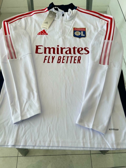 Buzo Adidas Lyon Blanco 2023 2024 Entrenamiento