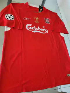 Camiseta Reebok Liverpool Retro Titular Gerrard 8 2004 2005 Matchday Final vs en internet