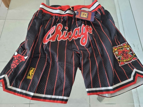 Short NBA Chicago Bulls Negro y Rojo Con Bolsillos Basquet