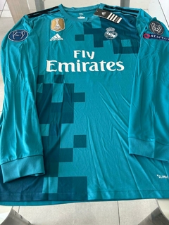 Camiseta Adidas Retro Real Madrid Manga Larga Suplente Celeste Ronaldo 7 2017 2018