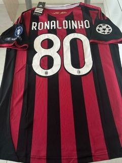 Camiseta adidas Milan Retro Titular Ronaldinho #80 2009 2010 UCL #RODAINDUMENTARIA