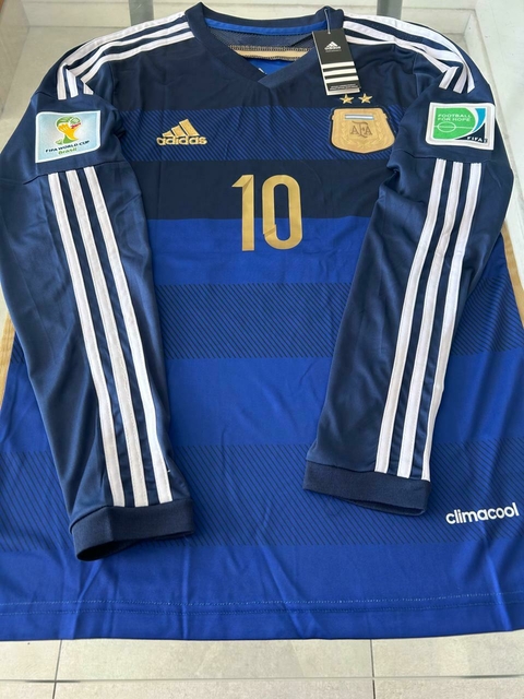 Camiseta Adidas Retro Argentina Manga Larga Azul Messi 10 2014 - comprar online