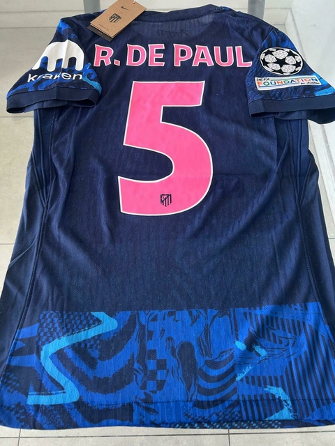 Camiseta Nike Vaporknit Atletico Madrid Suplente Azul De Paul 5 2024 2025 Match - comprar online