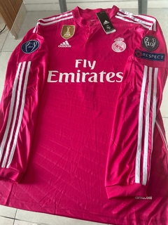 Camiseta Adidas Retro Real Madrid Manga Larga Suplente Rosa Ronaldo 7 2014 2015 - Roda Indumentaria