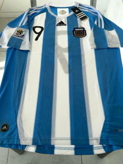 Camiseta Adidas Retro Argentina Titular Higuain 9 2010 Parches Mundial #SALE en internet