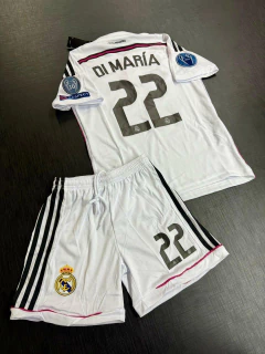 Imagen de Kit Niño Camiseta + Short Adidas Retro Real Madrid Titular Di Maria 22 2014 2015
