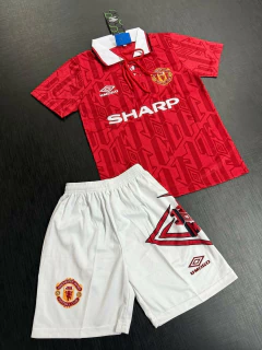 Kit Niño Camiseta + Short Retro Manchester United Titular Cantona 7 1992 1994 - tienda online