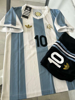 Kit Niño Camiseta + Short Argentina Edicion Centenario 50 Aniversario Titular Messi 10 2024 2025 - tienda online