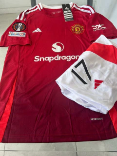 Kit Niño Camiseta + Short Manchester United Titular Garnacho 17 2024 2025 en internet