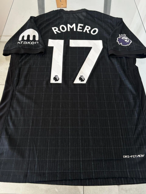 Camiseta Nike Vaporknit Tottenham Suplente Negra Cuti Romero 17 2025 2026 Parches Premier League - comprar online