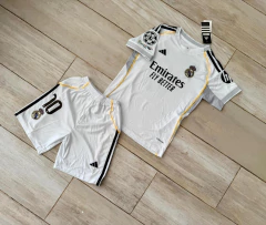 Kit Niño Camiseta + Short Real Madrid Titular Mbappe 10 2025 2026 - Roda Indumentaria