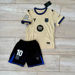 Kit Niño Camiseta + Short Barcelona Suplente Beige Lamine Yamal 10 2025 2026 en internet