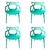 Silla De Comedor Allegra Master Flia Hdc Group, X4 Unidades Color Verde Agua