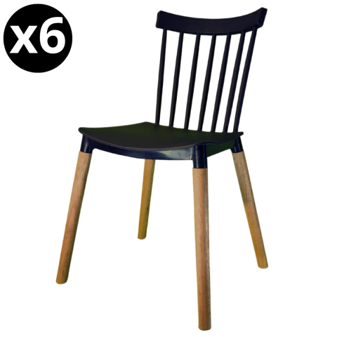 Silla de Comedor Windsor x6 Unidades Negra