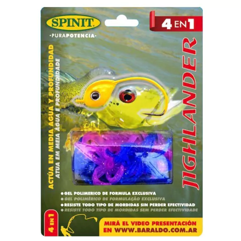 SEÑUELO SPINIT HIGHLANDER 4 EN 1 CON ANZUELO CABEZA DE PLOMO