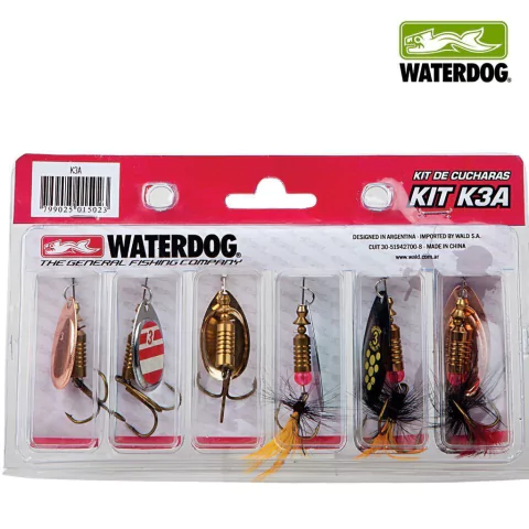 KIT DE 6 CUCHARAS GIRATORIAS N°2 WATERDOG KIT K3A
