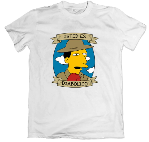 Remera los simpson apicultor de abejas usted es diabolico blanca