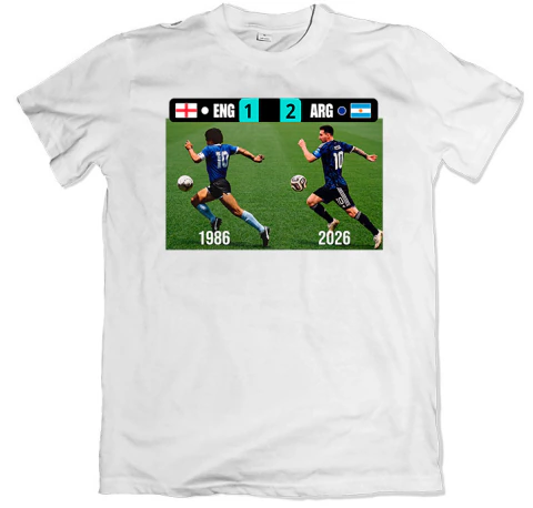 Diego y Messi vs Inglaterra 1986-2026 - Remera Unisex en internet