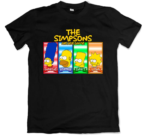 Remera videojuegos seleccion de jugador arcade los simpson negro