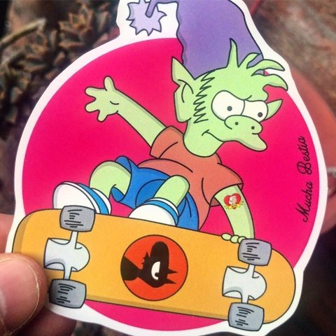 Calco en vinilo dibujos animados desencato desenchaiment elfo skate