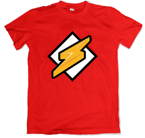 Remera retro reproductor de musica winamp roja