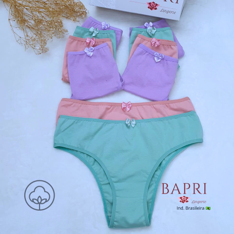 Kit 10 Calcinhas Brasileira de Algodão Antibacterianas 4 Lavanda + 3 Verde Teos + 3 Rosa Romance - comprar online