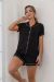 Pijama Americano Curto Preto - comprar online