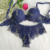 Lingerie Segredo Azul Com Bojo Com Aro Renda Bicolor Azul Marinho e Dourado Calcinha Fio Dental Cintura Alta - Bapri Lingerie | Seja Você Por Você Para Você