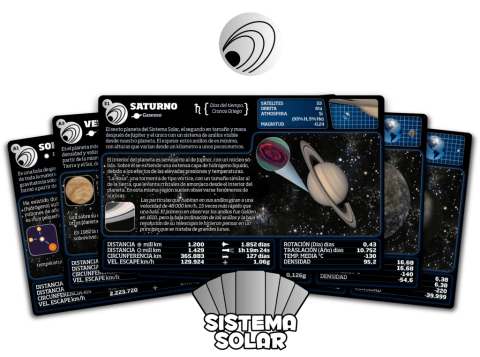 TABS Sistema Solar - Planetas y Lunas - Juego de Cartas Gigantes - Luminias - Tamaño Tablet