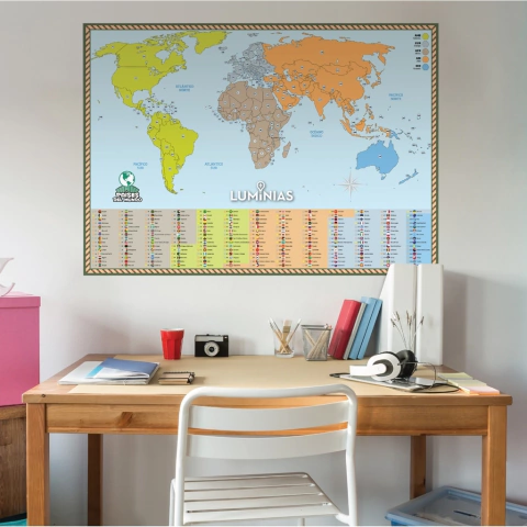 Mapa Gigante Países del Mundo - Lona de 1.35 x 1m - Luminias
