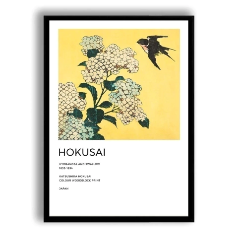 CUADRO HYDRANGEA AND SWALLOW