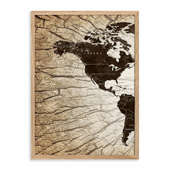 CUADRO WOOD WORLD MAP I
