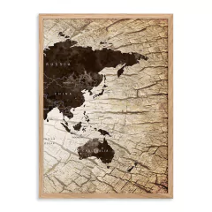 CUADRO WOOD WORLD MAP III