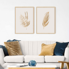 SET DE 2 CUADROS GOLDEN LEAVES