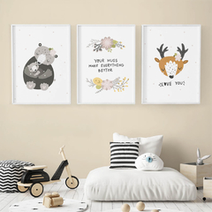 SET DE 3 CUADROS ABRAZOS - comprar online