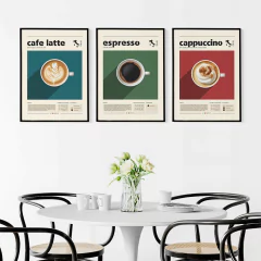 SET DE 3 CUADROS CAFEINA