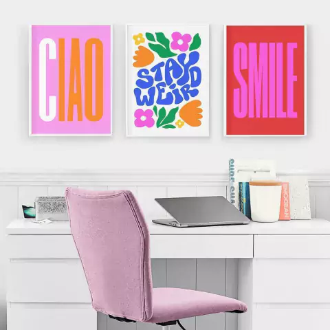 SET DE 3 CUADROS CIAO SMILE