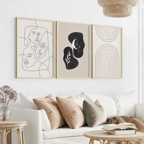 SET DE 3 CUADROS FACES