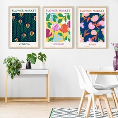 SET DE 3 CUADROS FLOWERS 2